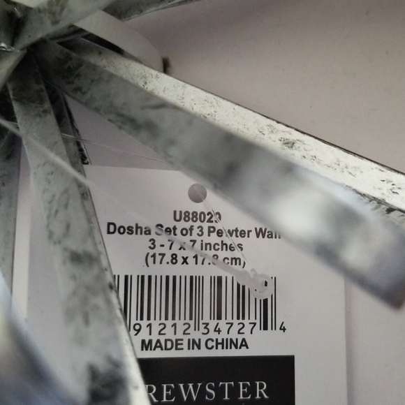 Pewter abstract wall art set of 3. NWT - Picture 5 of 5